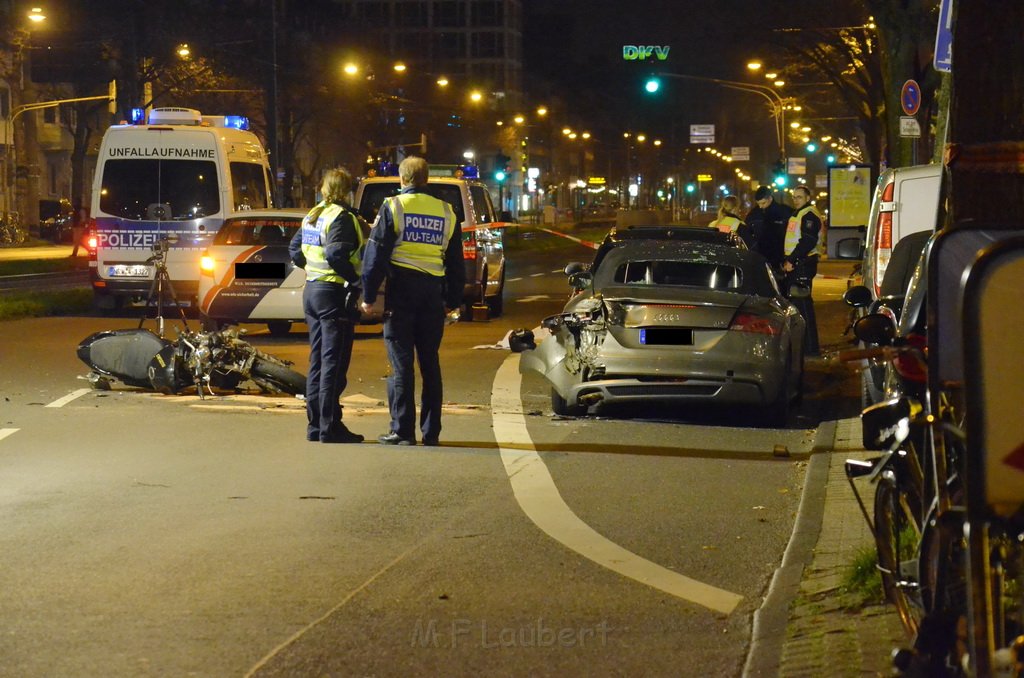 VU Krad gegen PKW Koeln Braunsfeld Aachenerstr P065.JPG - Miklos Laubert